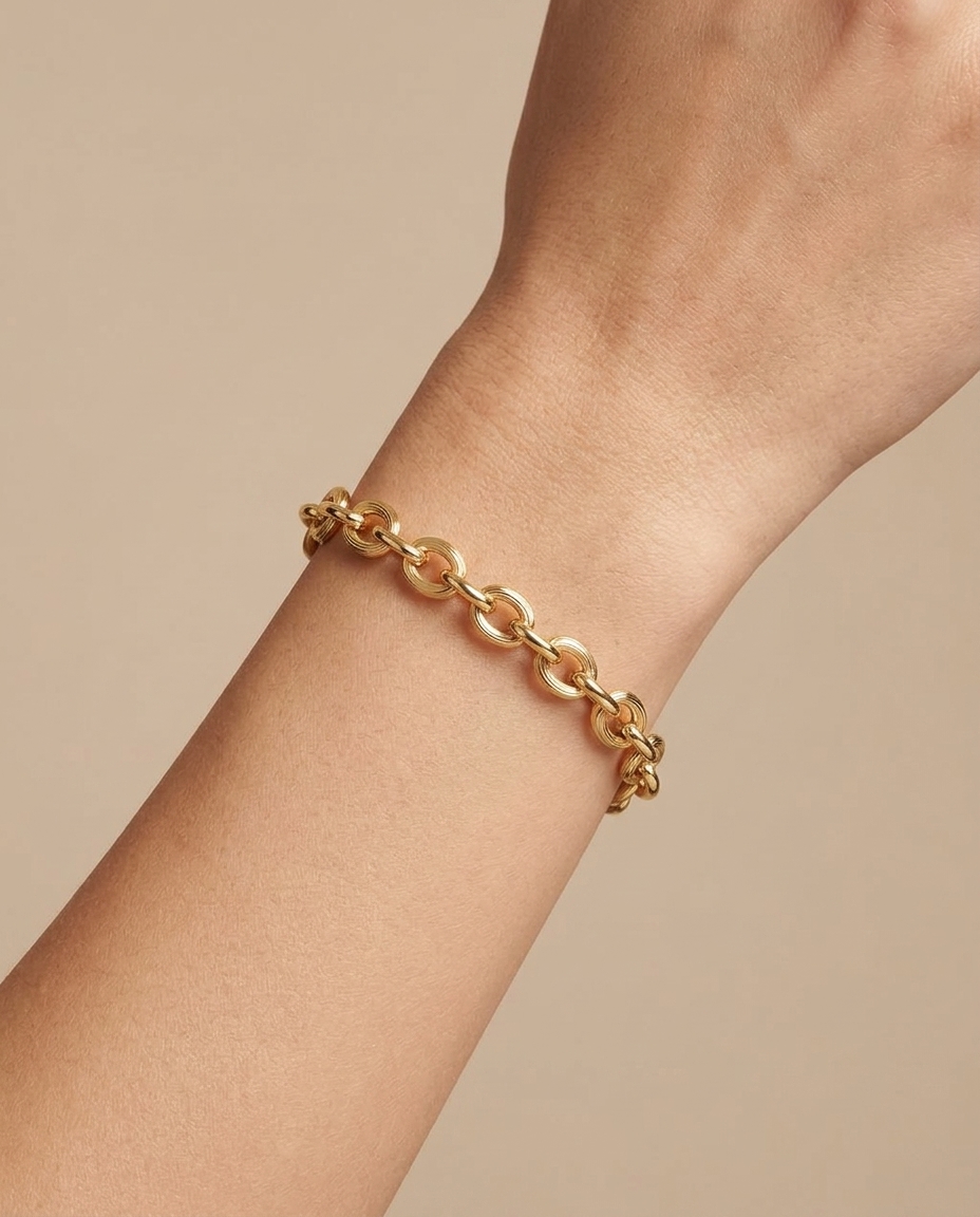 14KT Yellow Gold Bracelet on model
