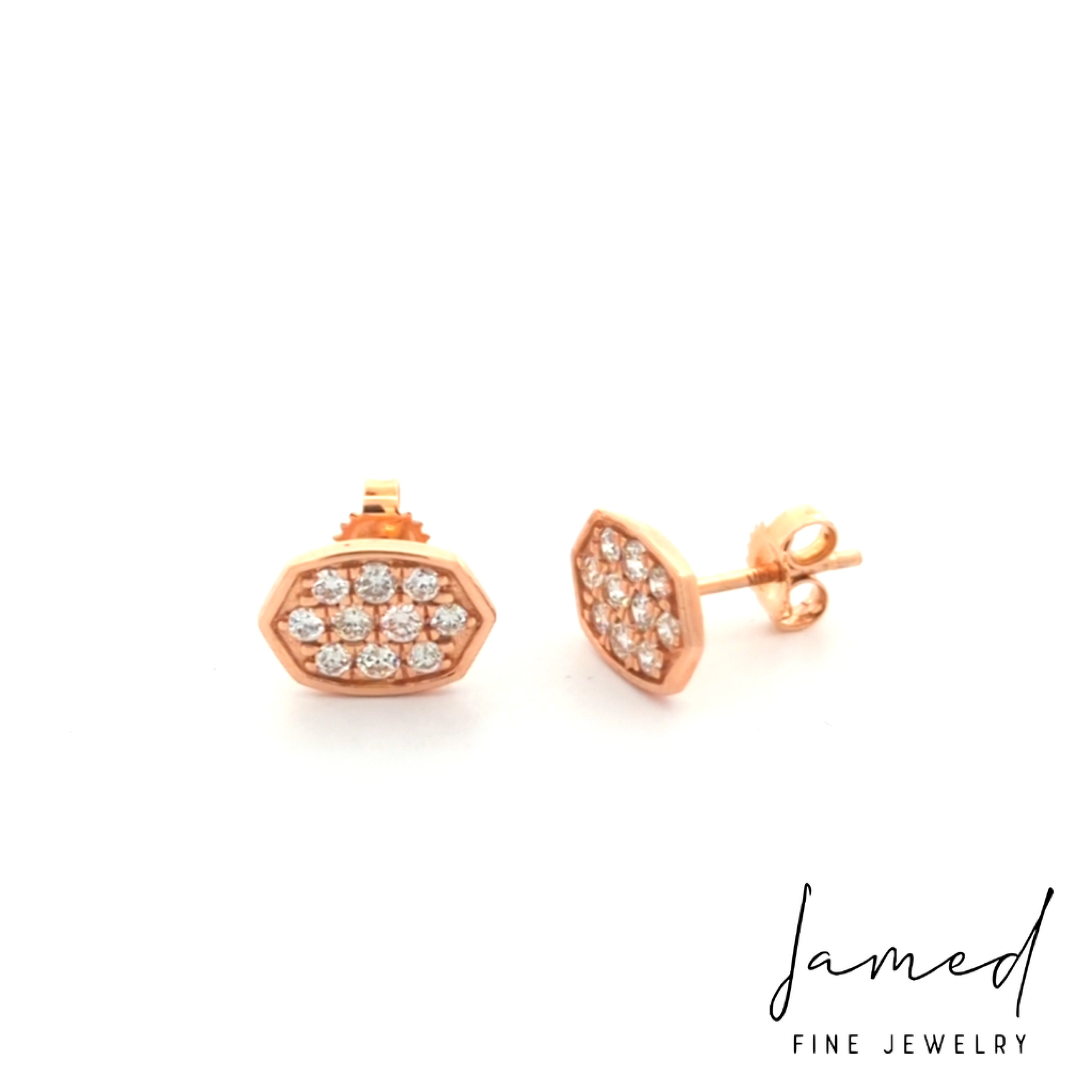 Diamond Earring Stud . in Rose Gold