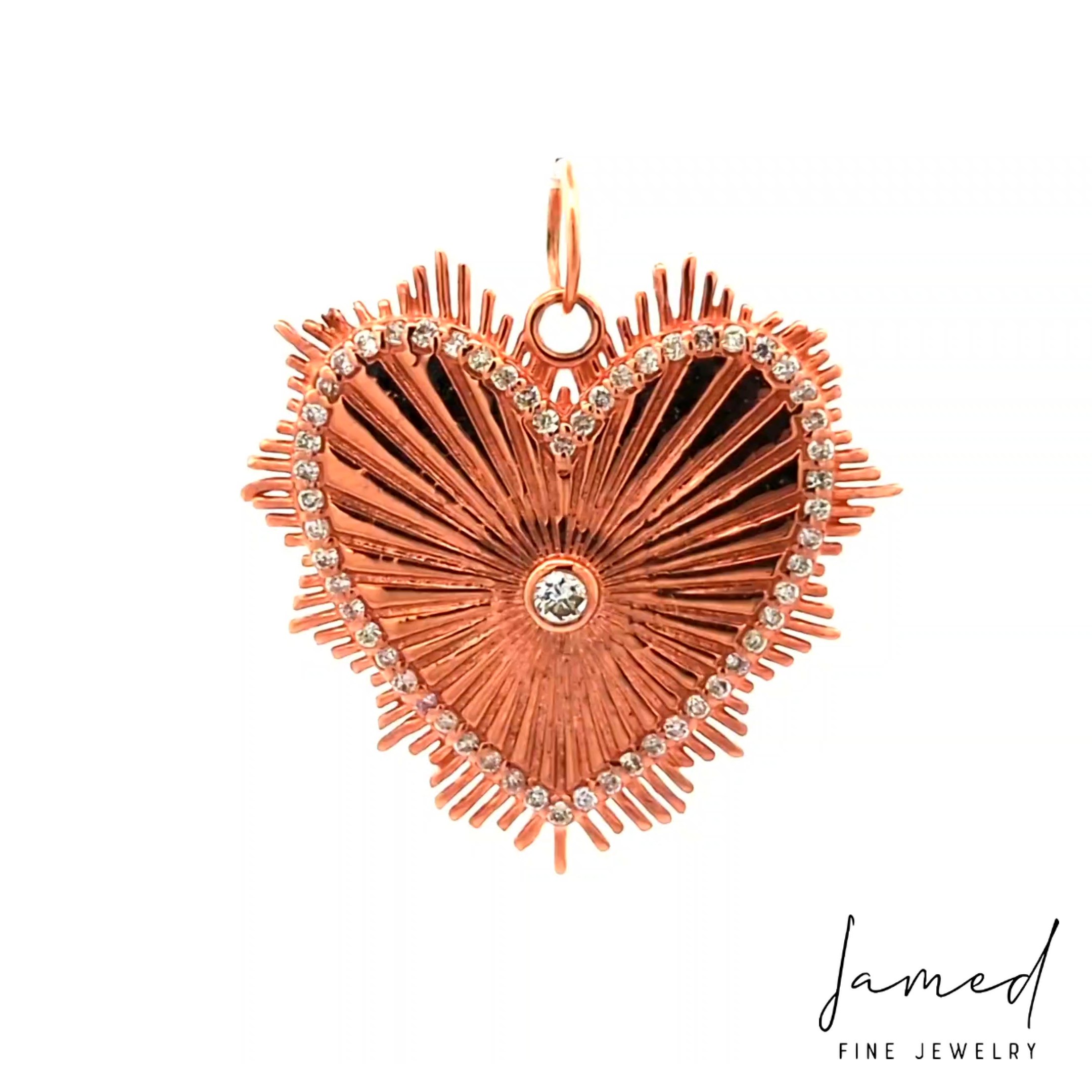 Diamond Heart Pendant in Yellow Gold
