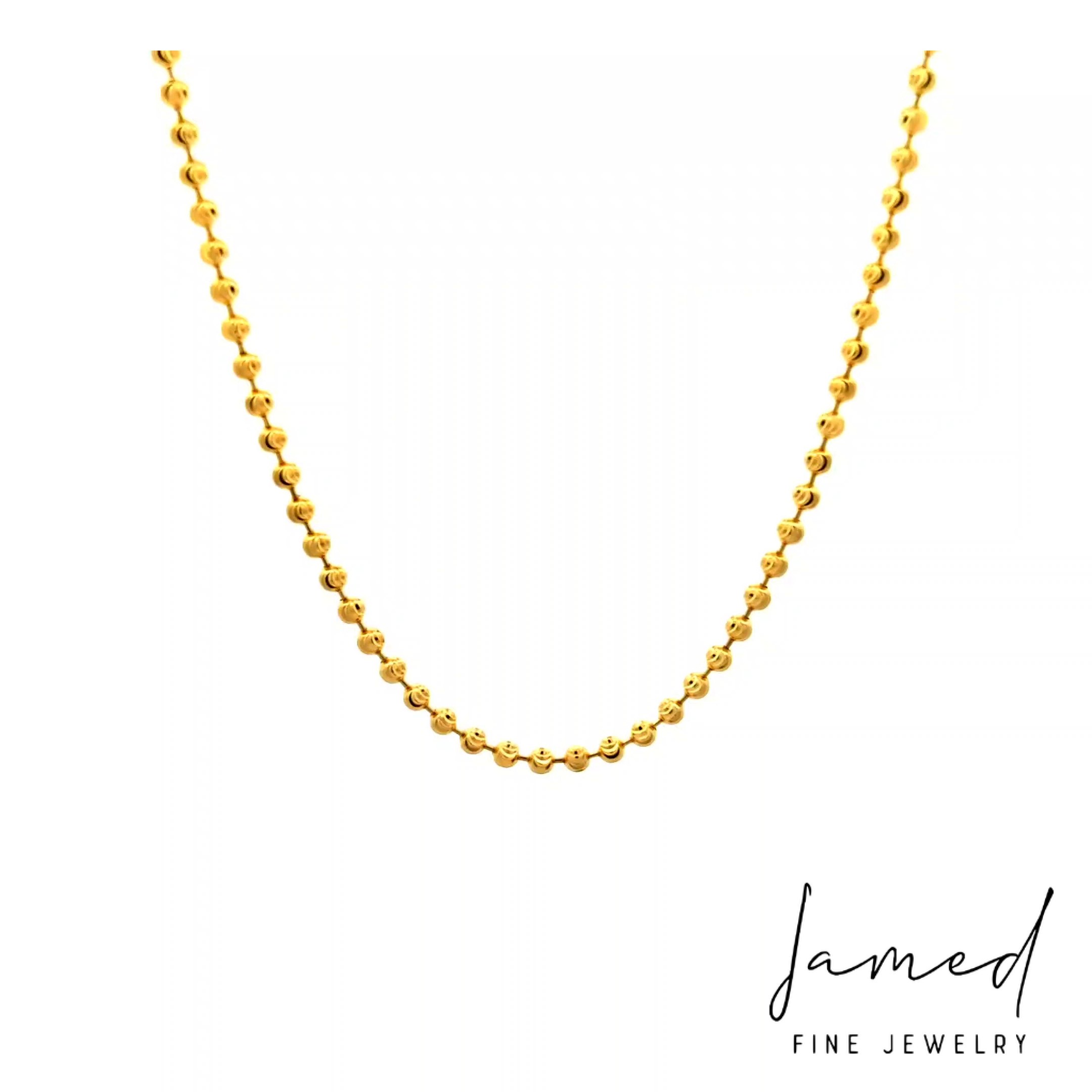 Hollow Balls Chain in Yellow Gold