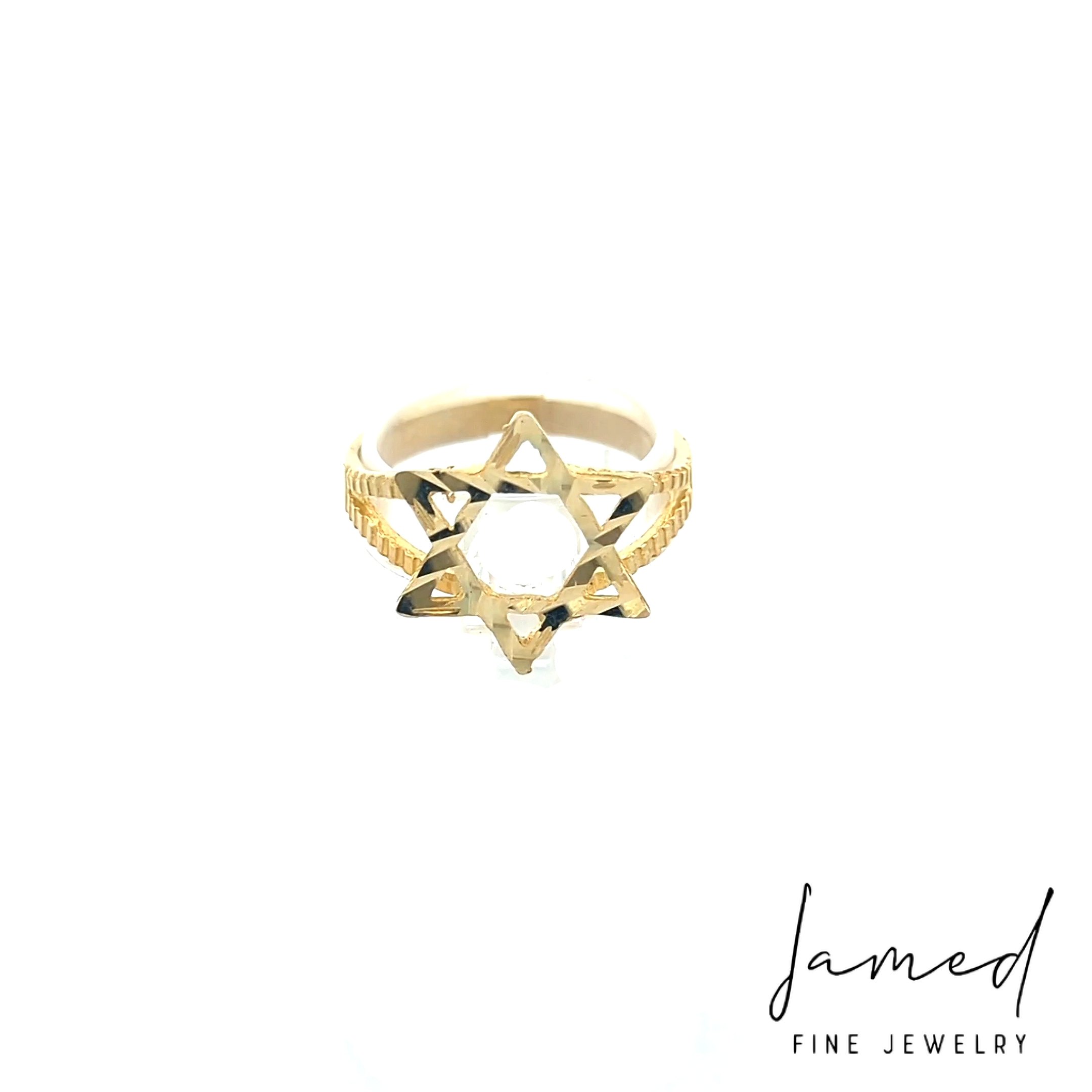 Star of David Ring in Yellow Gold