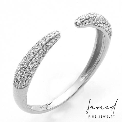 Pave Open Diamond Band . in White Gold