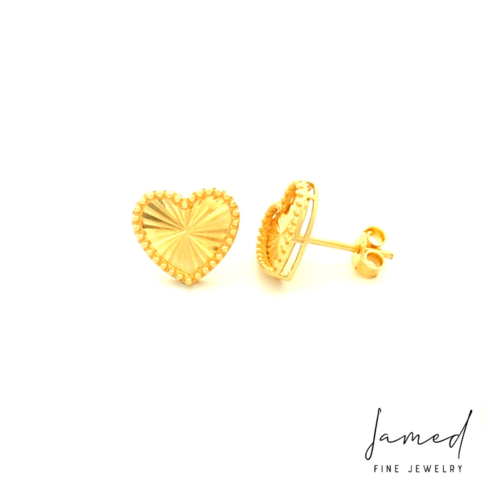 Heart Shape Earrings in Yellow Gold