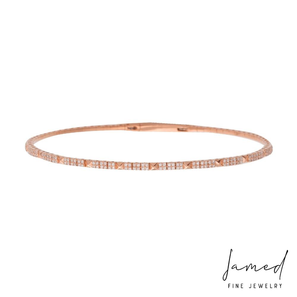 Diamond Flexible Bangle in Rose Gold