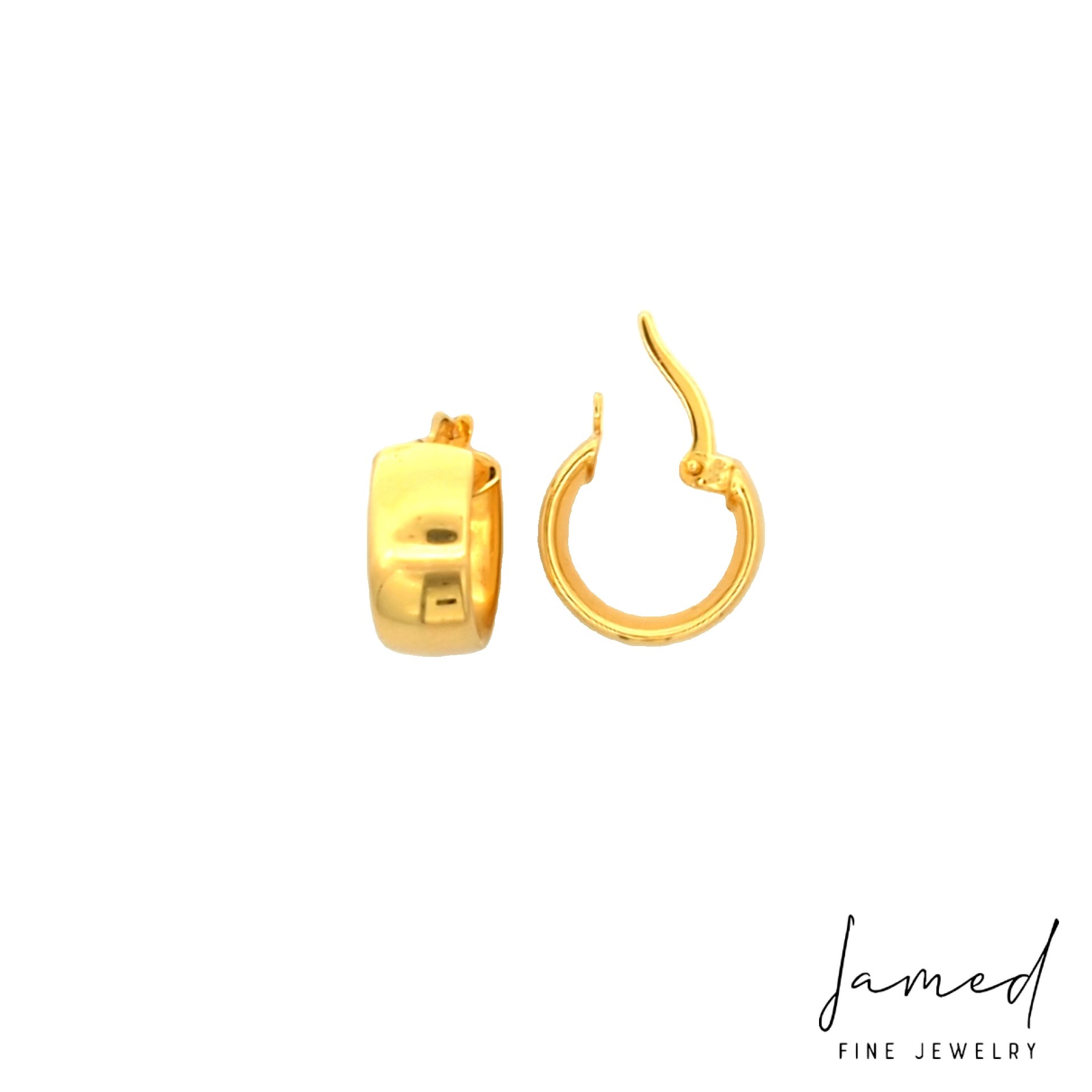 Plain Huggies Earring in Yellow Gold