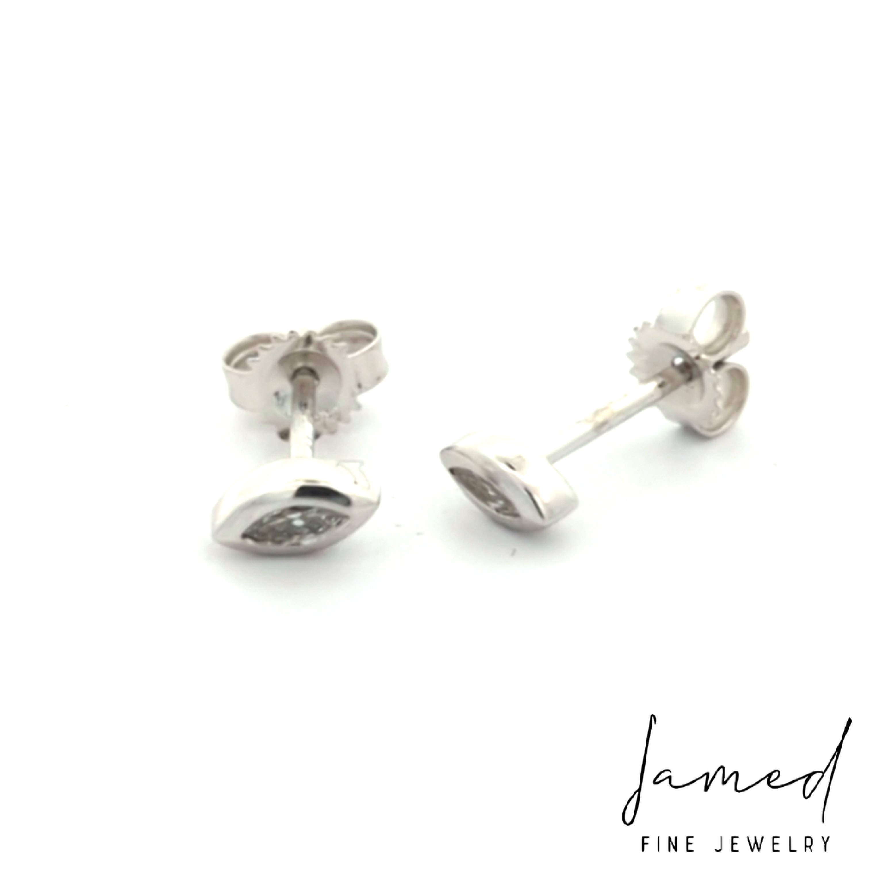 Marquise Diamond Earring . in White Gold