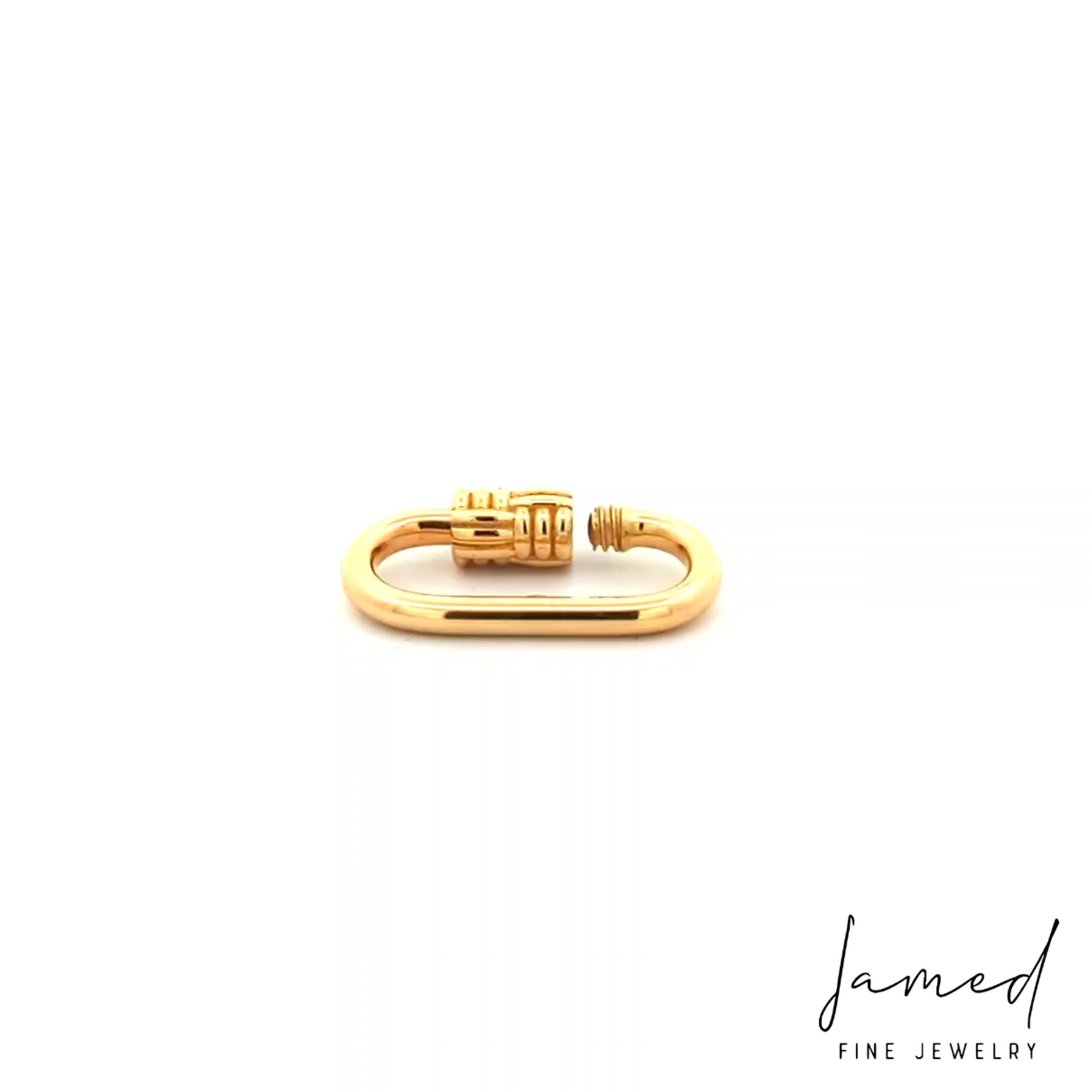Plain Gold Karabiner Lock Pendant in Yellow Gold
