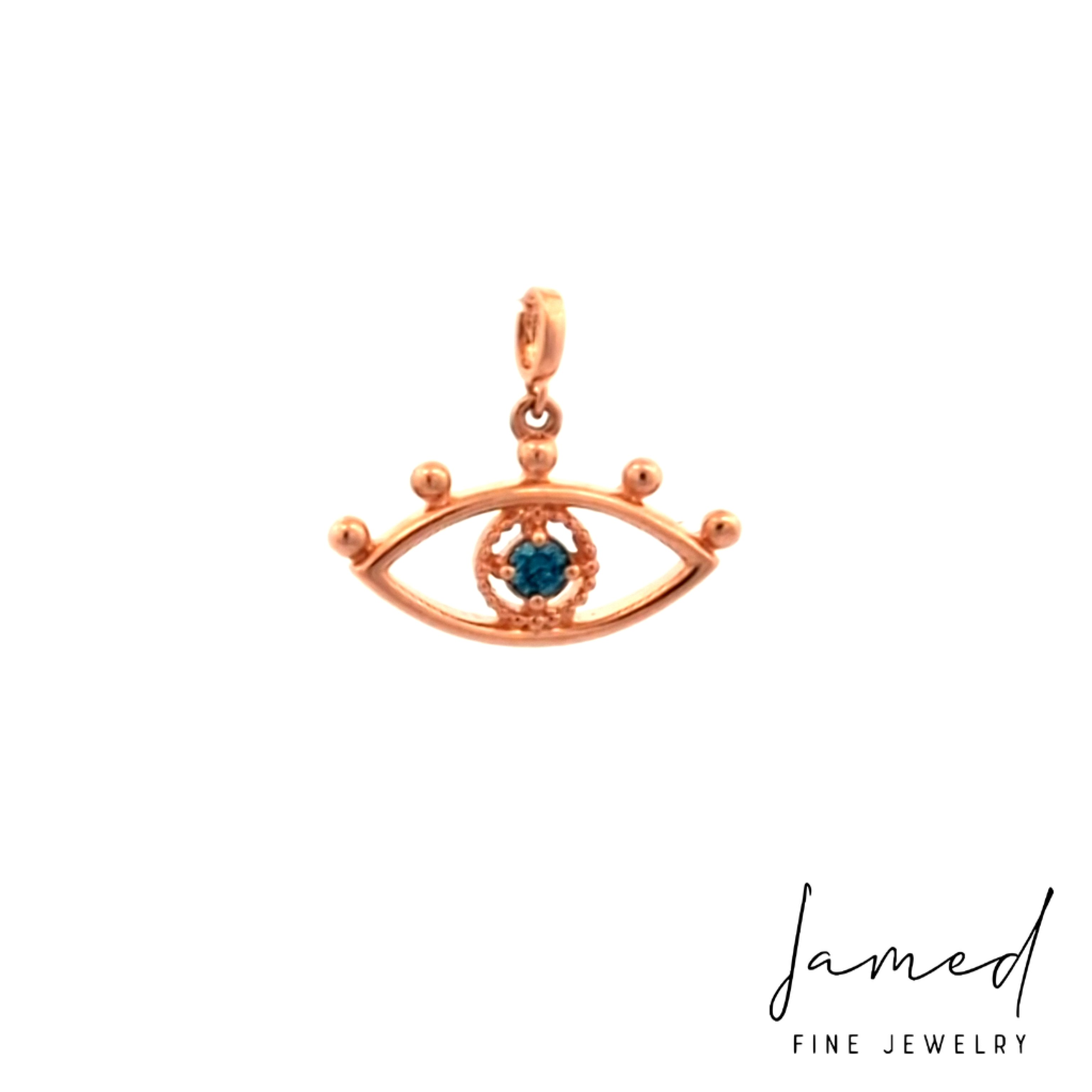 Evil Eye Charm in Rose Gold