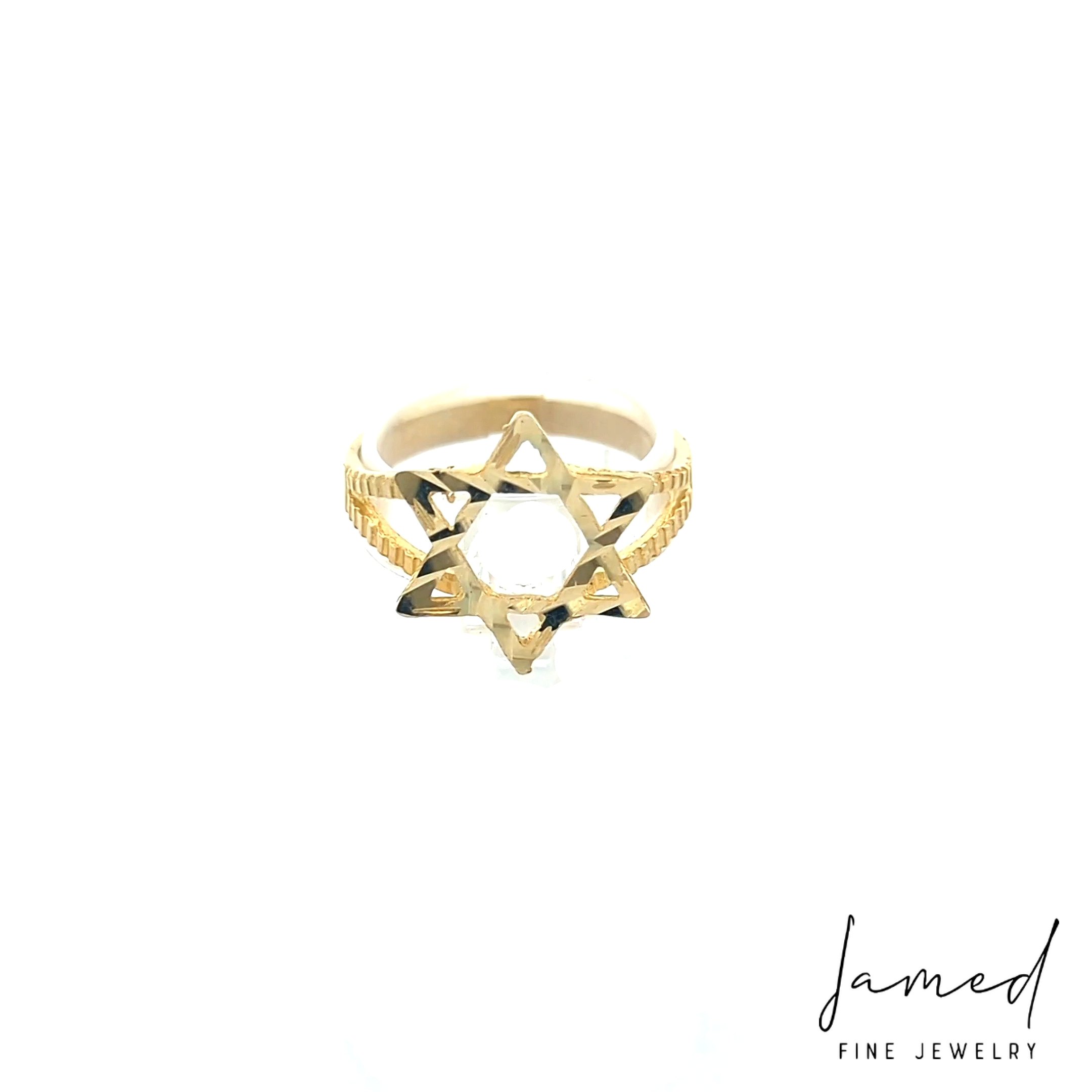 Star of David Ring in Yellow Gold