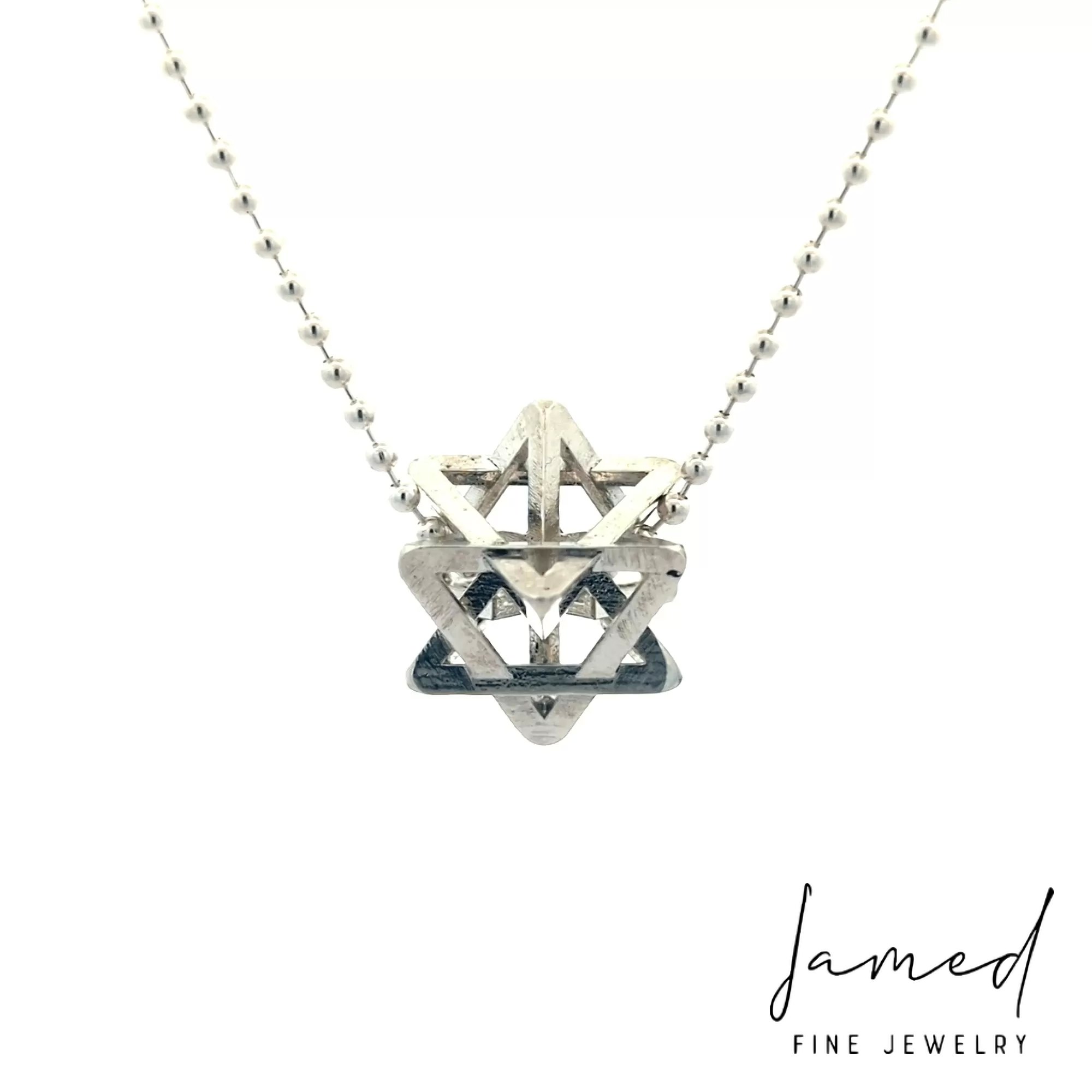 Regular Merkabah Star of David in 925 Sterling Silver